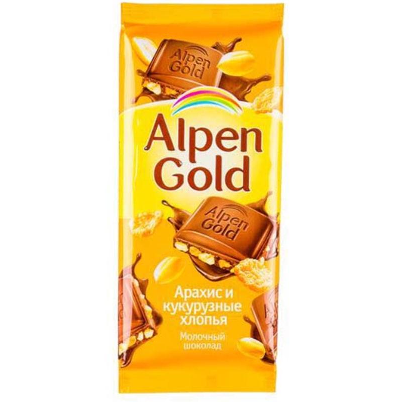 Альпен Голд 85гр*21шт (Арахис-Кук.хлопья) Шоколад