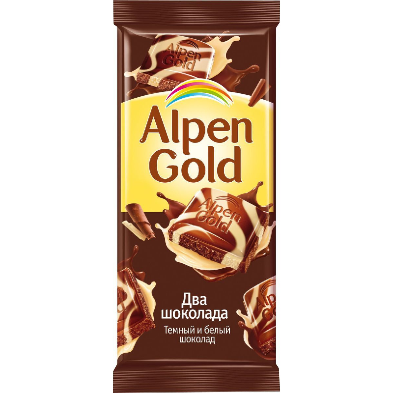 Альпен Голд 85гр*21шт (Два шоколада Темный и Белый) Шоколад