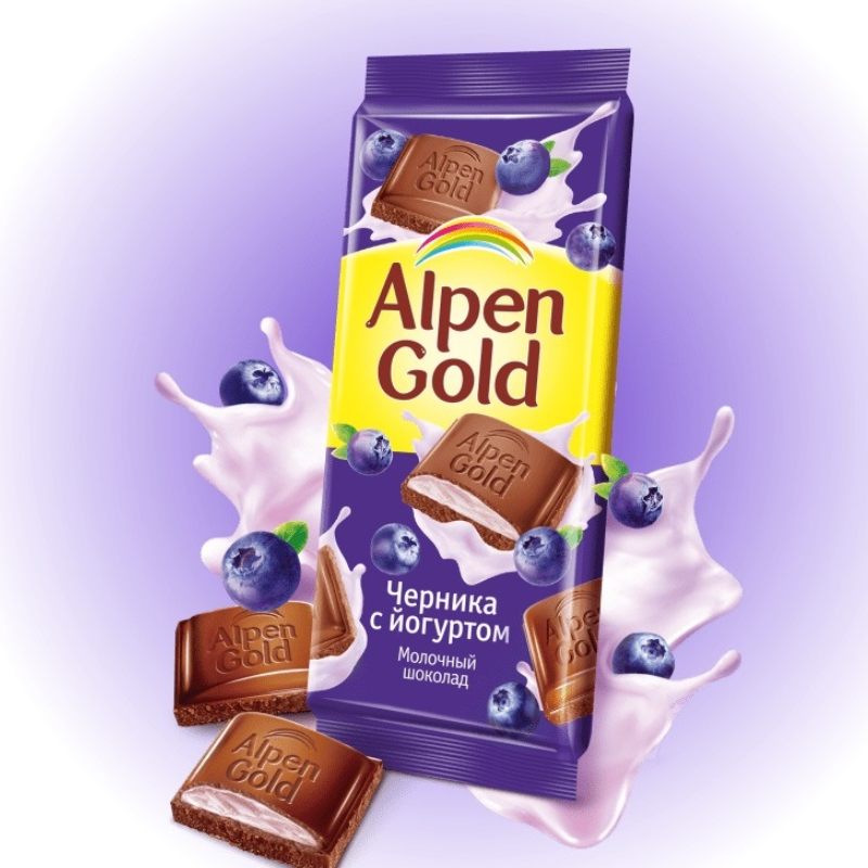Альпен Голд 85гр*21шт (Черника-Йогурт) Шоколад
