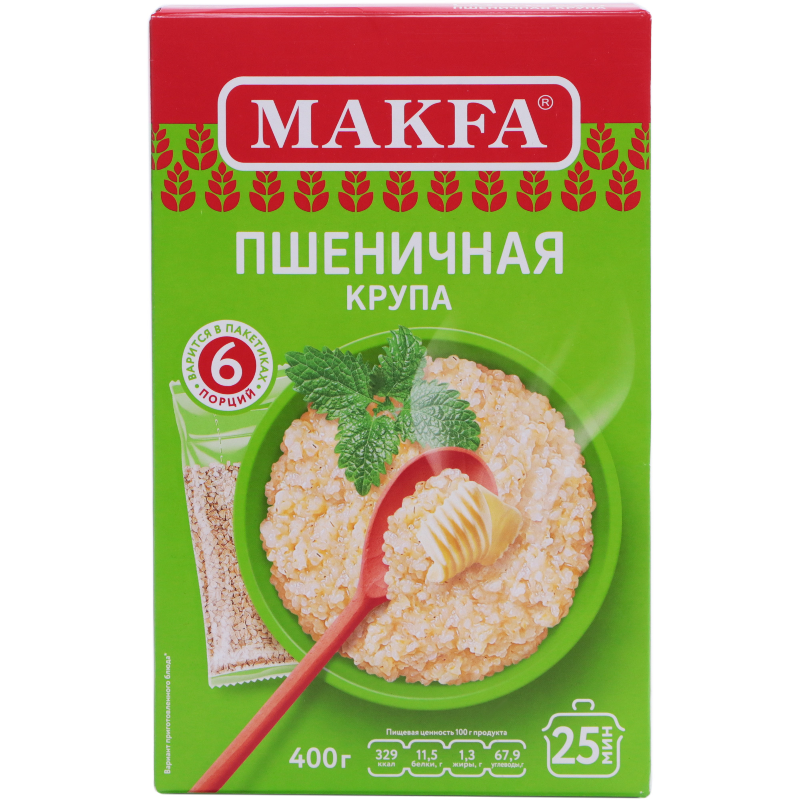 Макфа КРУПА Пшеничная Полтавская 400гр*9шт (6 порций)