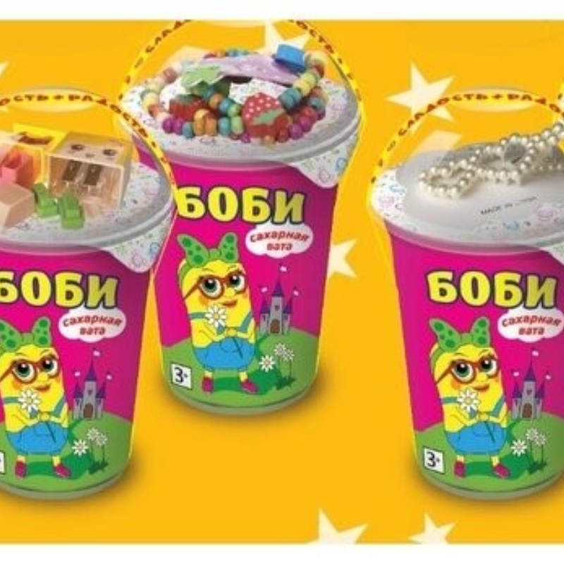 ВАТА с игрушкой (СТАКАН) 20гр*6шт для ДЕВОЧЕК