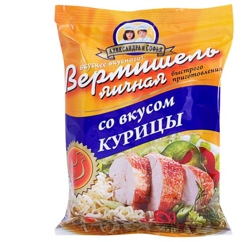 Вермишель Б/П Александра и Софья 60гр*100шт (КУРИЦА)