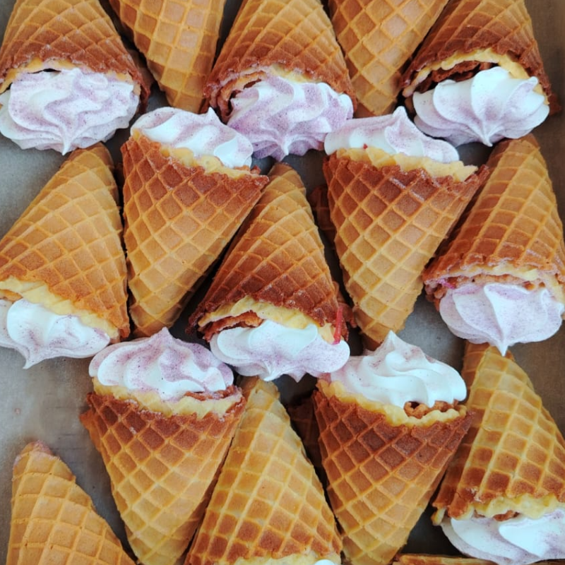 Вафли МИКАДО 1,8кг (Праздничные Сливки-Малина)