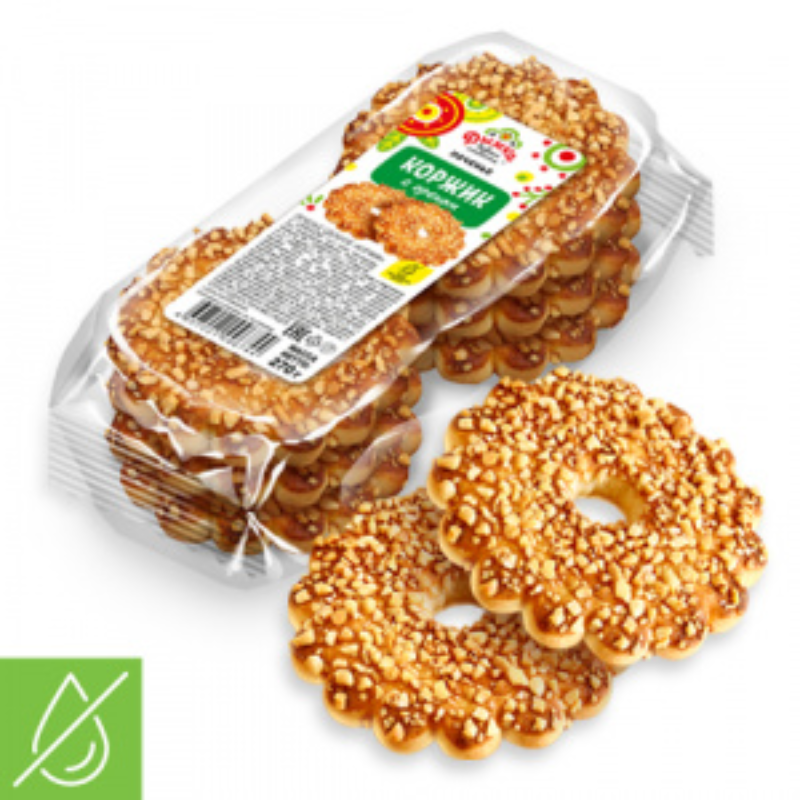 печенье фас. (М 06) "Коржик с орехом" 270гр*18шт Дымка