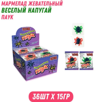 Весёлый напугай "ПАУК" 15гр*36шт Мармелад