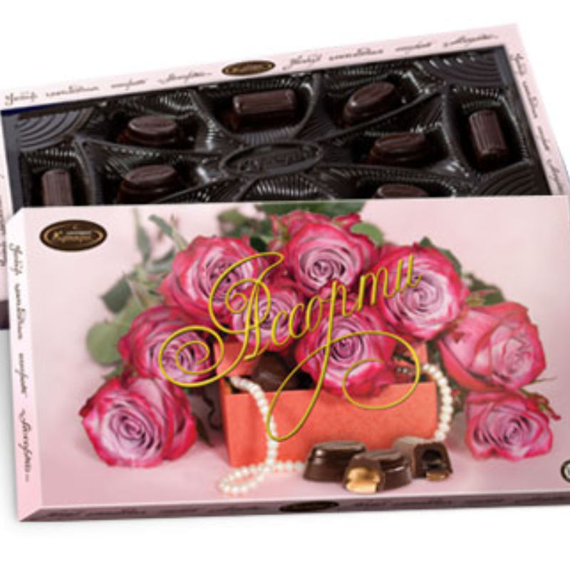 Розы с жемчугом 130гр*14шт Кутюрье наборы конфет